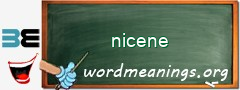 WordMeaning blackboard for nicene
